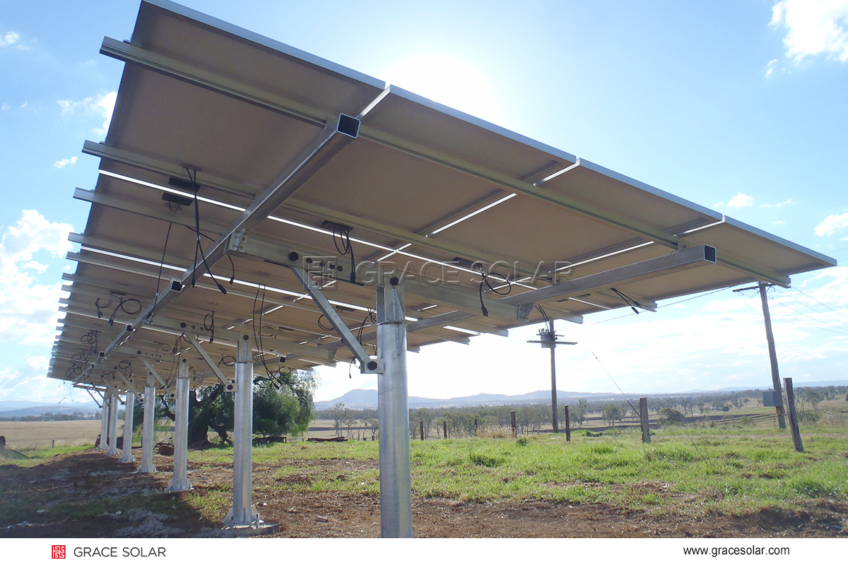 Grace Solar Ground Mounting System in Australian Farm with GS-Smart Technology