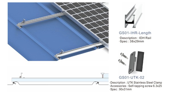 Grace Solar Trapezoidal Tin Roof Clamp | Metal Roof Solar Mount